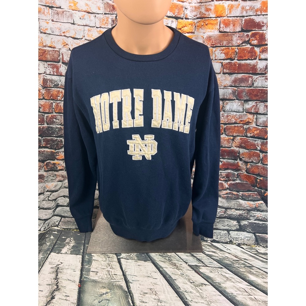 Colosseum Notre Dame Fighting Irish Navy Blue Crewneck Sweatshirt Mens Medium